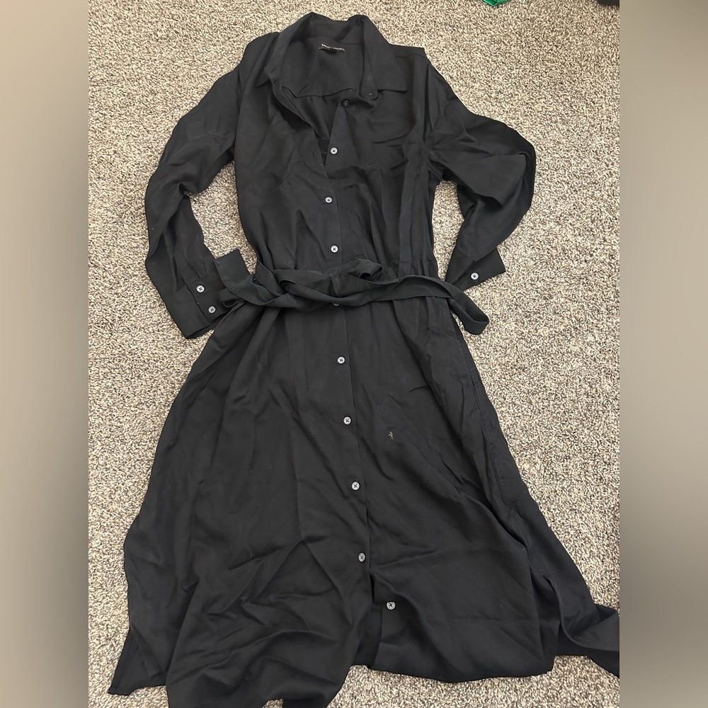 Elegant Black Button-Up Dress